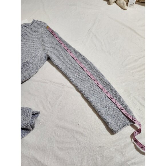 Eileen Fisher Ballet Neck Pullover Sweater Womens Size S Side Slit Blue gray CJ6 - Picture 8 of 9